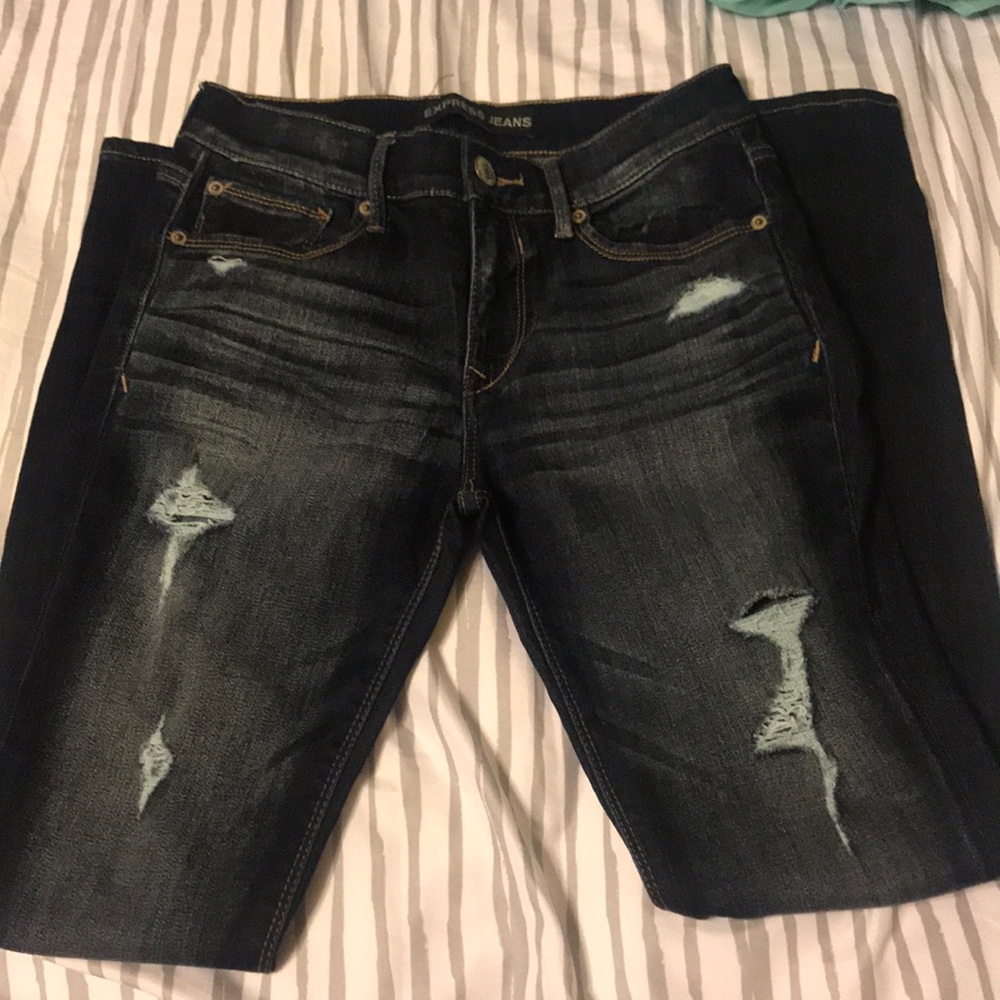 Express mid rise distressed jeans